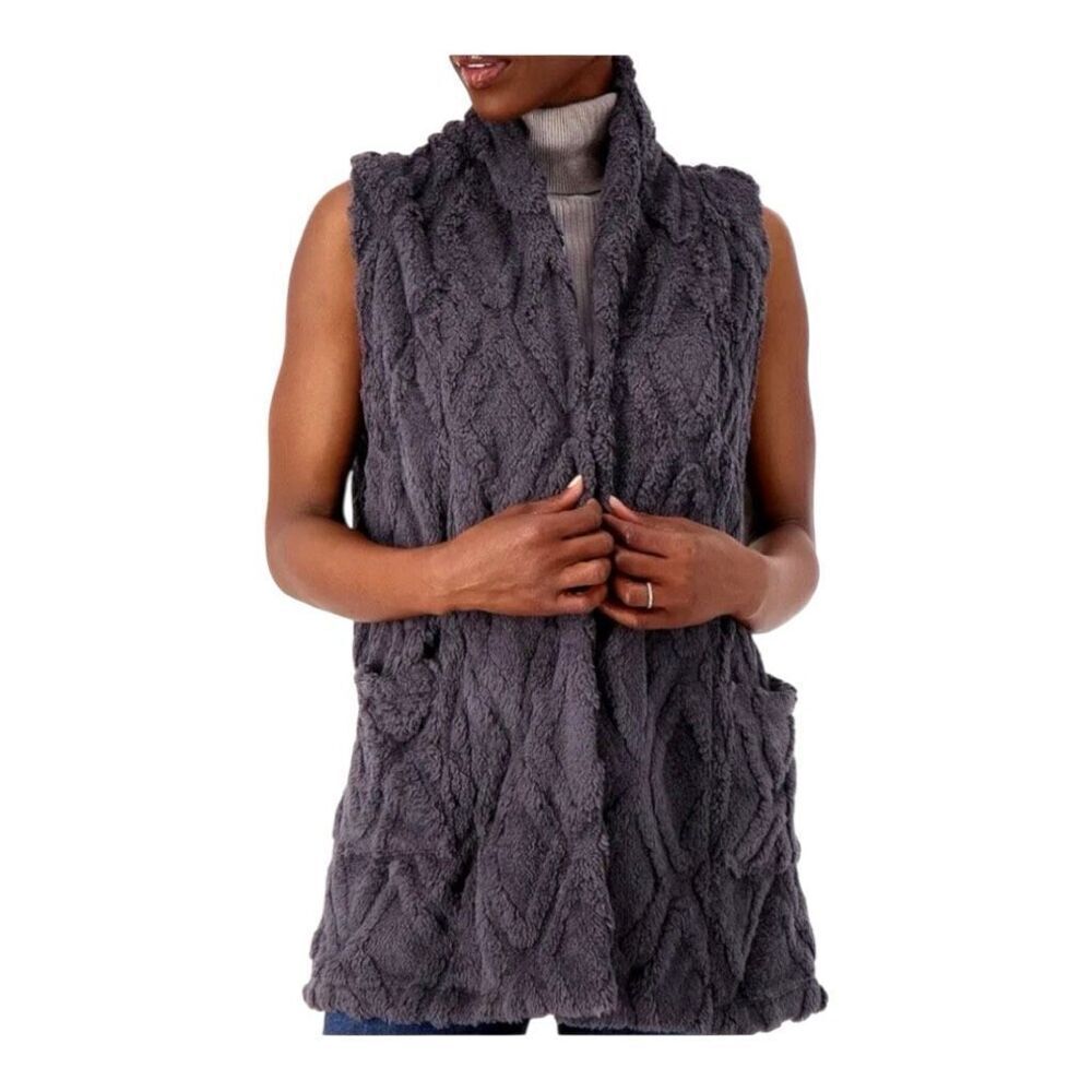 Koolaburra by UGG Sherpa Fleece Vest Women Size Large Gray